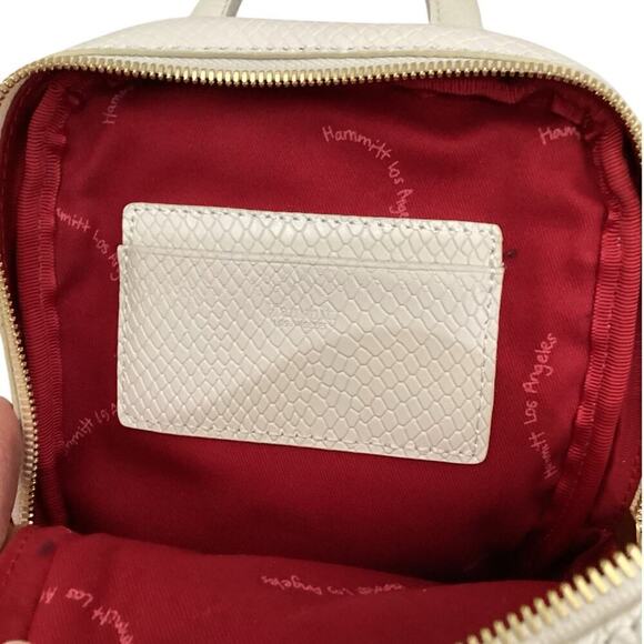 Hammitt Hunter Mini Backpack In Marshmallow White Snake‎ Gold Hardware Handbag